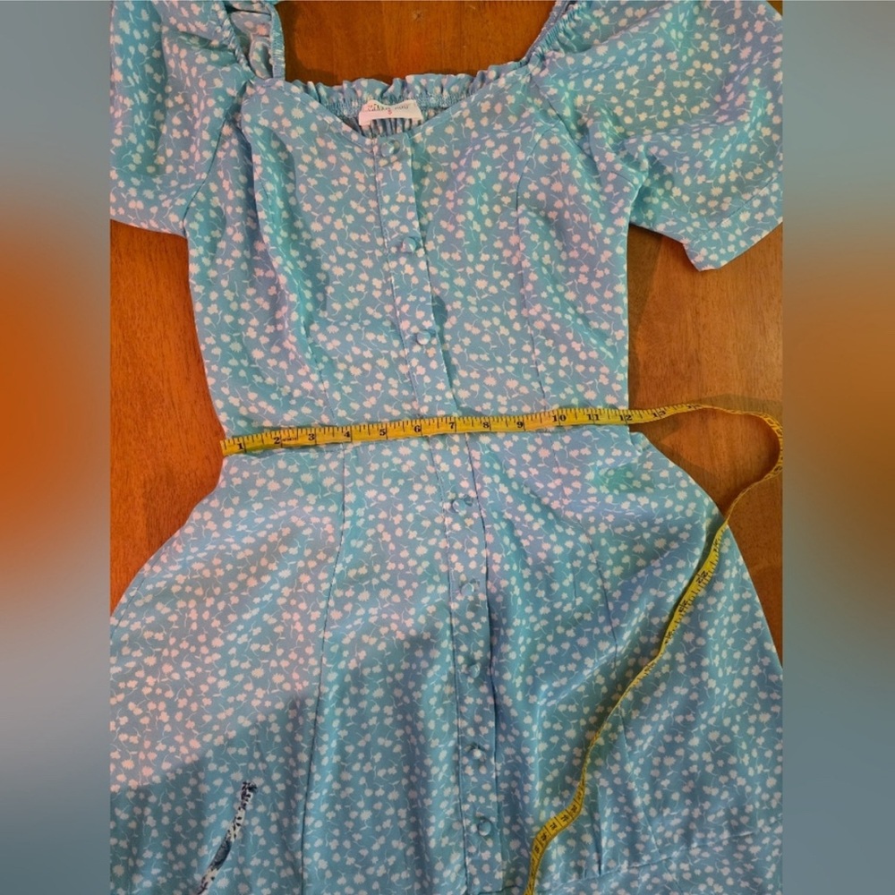 Sienna Sky Light Blue Floral Mini Dress - Picture 12 of 13